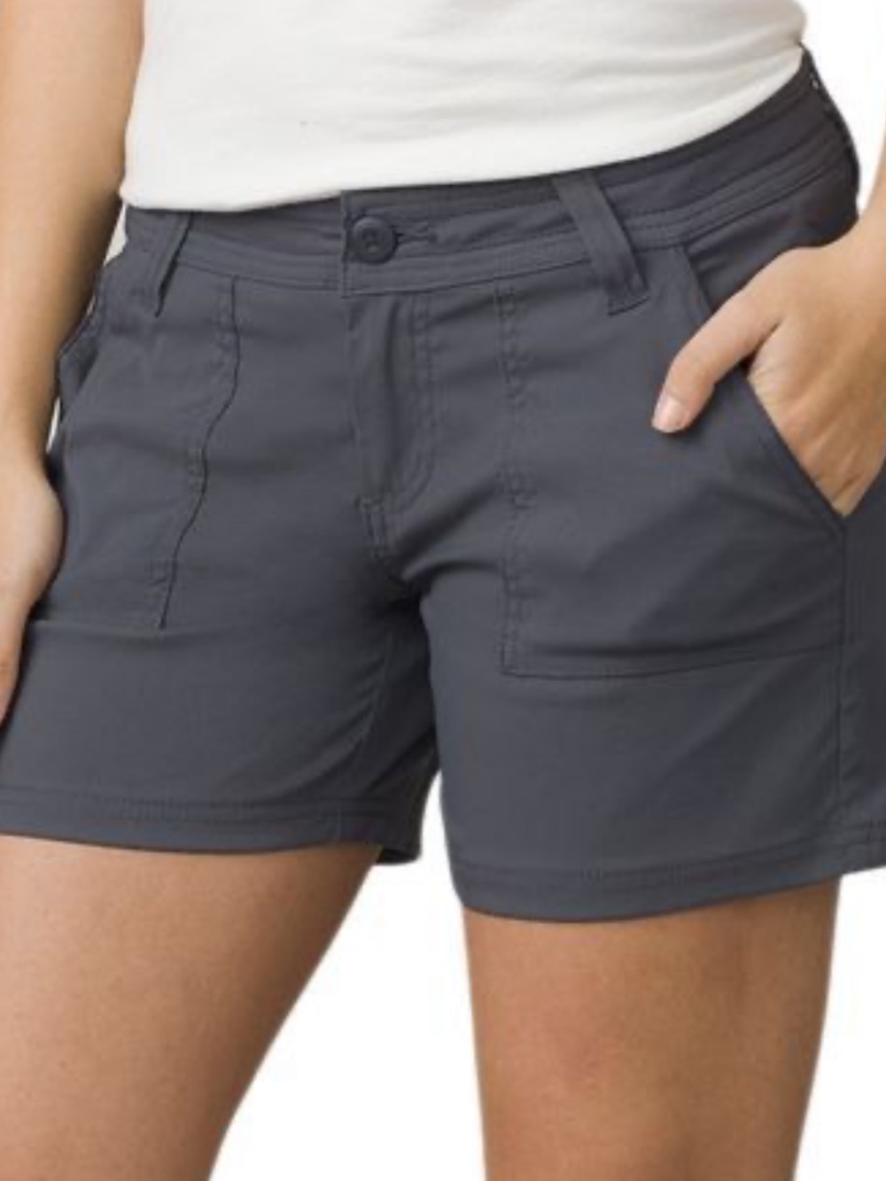 PrAna Olivia Hiking Trail Outdoor 5” Trouser Short Grey 6 Travel Active Comfort